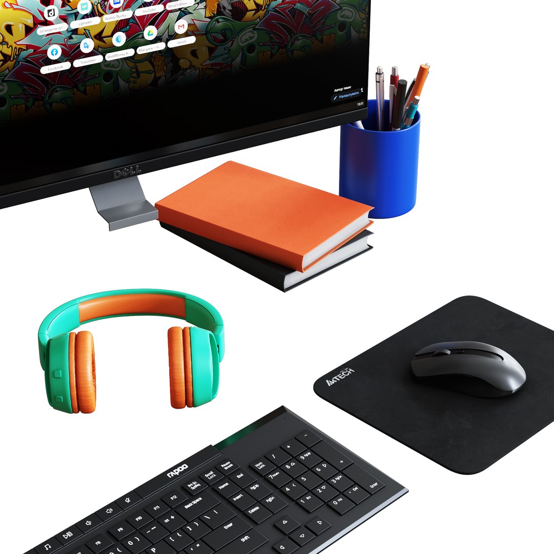 3D model desktop set web designer - TurboSquid 1636334