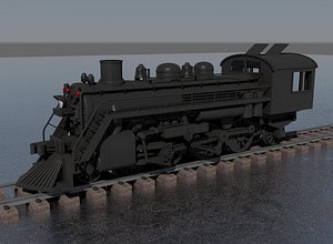 steam locomotive 3d obj