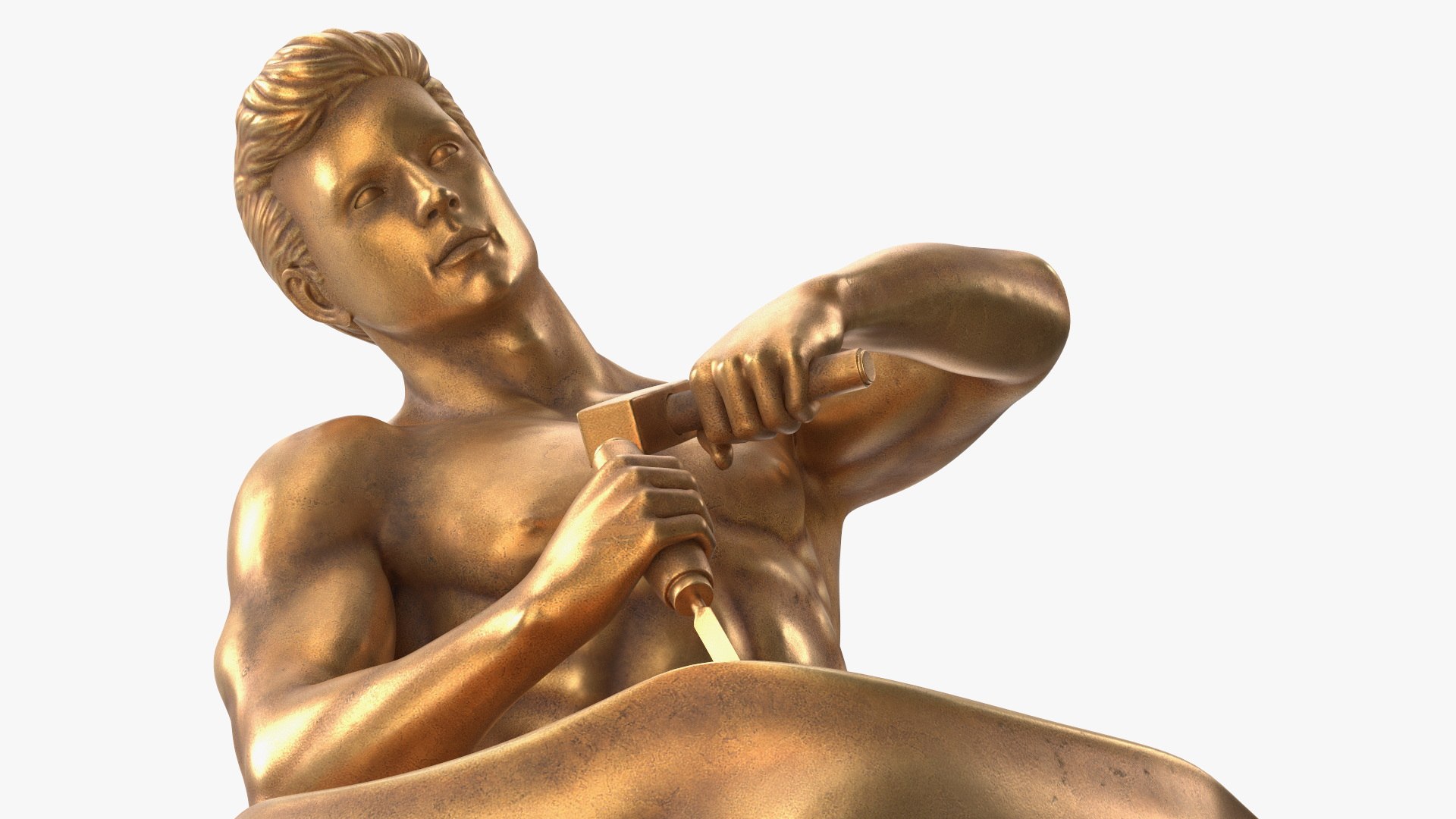 3D Conceptual Man Sculpting Body Statue Bronze - TurboSquid 2437433