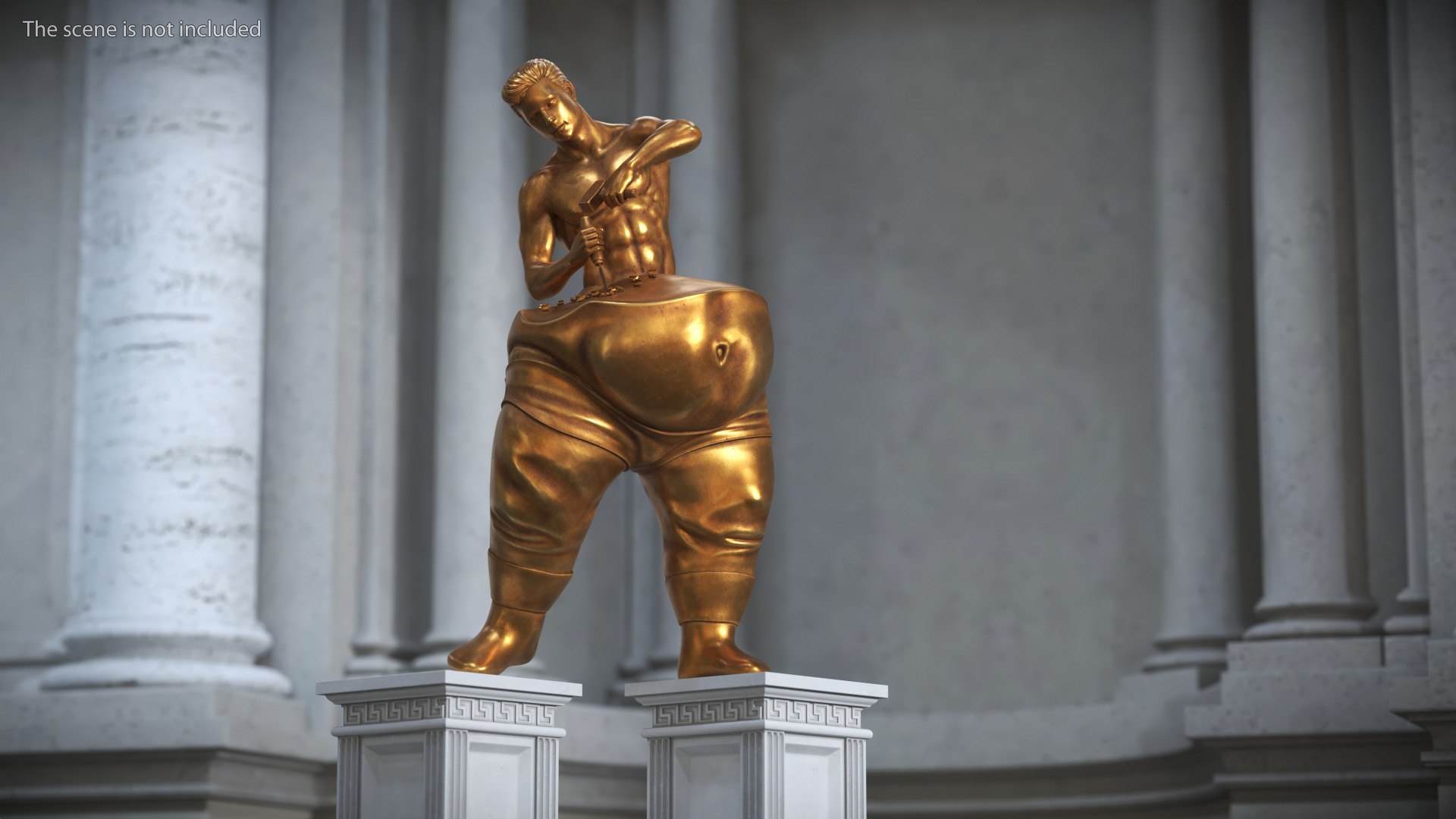 3D Conceptual Man Sculpting Body Statue Bronze - TurboSquid 2437433