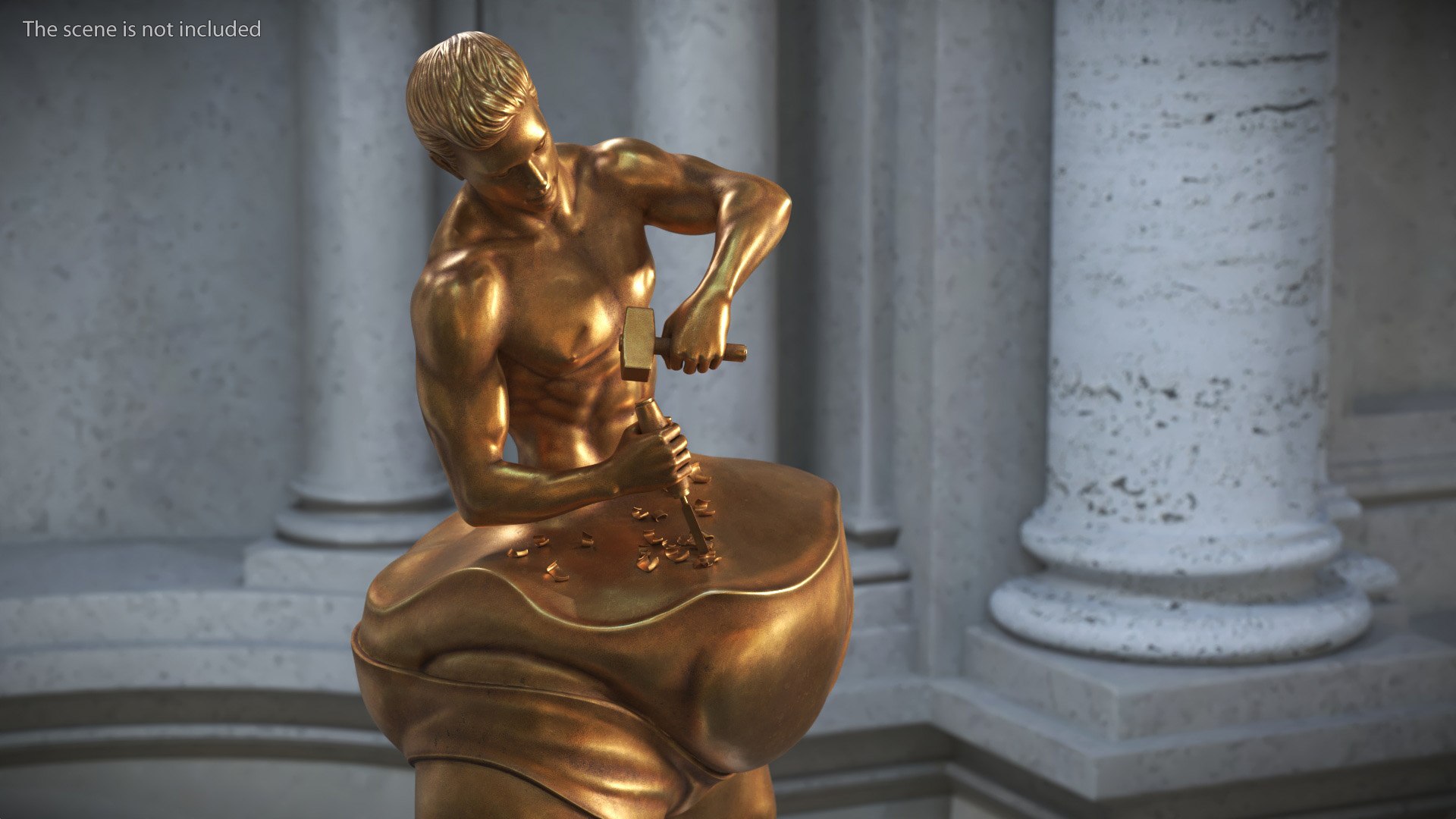 3D Conceptual Man Sculpting Body Statue Bronze - TurboSquid 2437433
