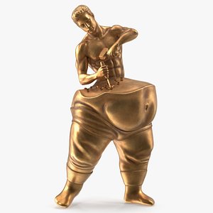 3D Conceptual Man Sculpting Body Statue Bronze