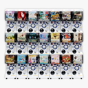 21 Japanese Gashapon Toy Capsule Machines 3D model