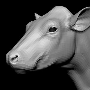 3D model cow head base mesh