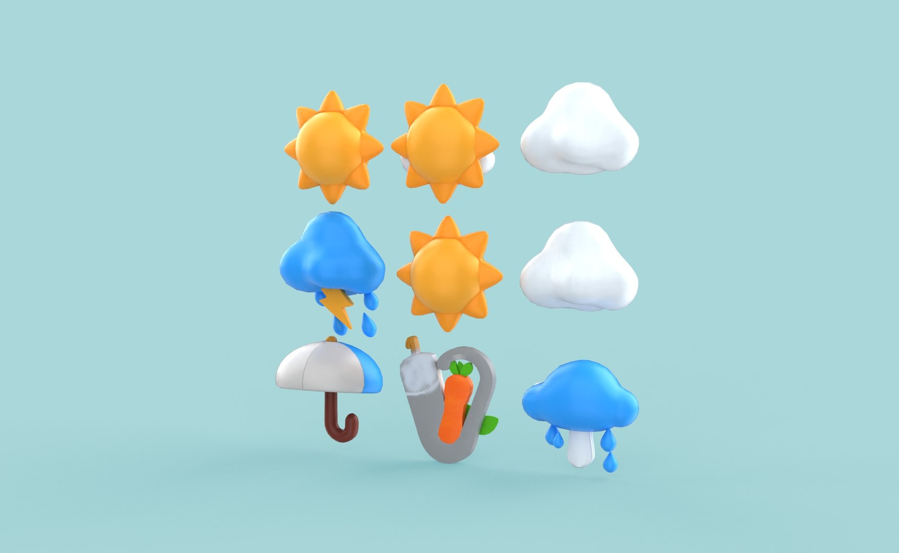 3D Cartoon Weather V002 Model - TurboSquid 2252134