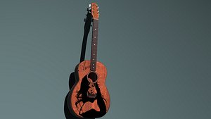 acoustic guitar 3d obj