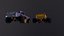 CyberPunk Car Low-poly modèle 3D sci fi pbr modèle 3D Low-poly