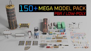 3D model Mega Street Assets Pack