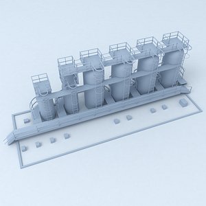3D factory industrial building