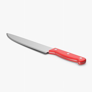 Red Kitchen Knife 3D model