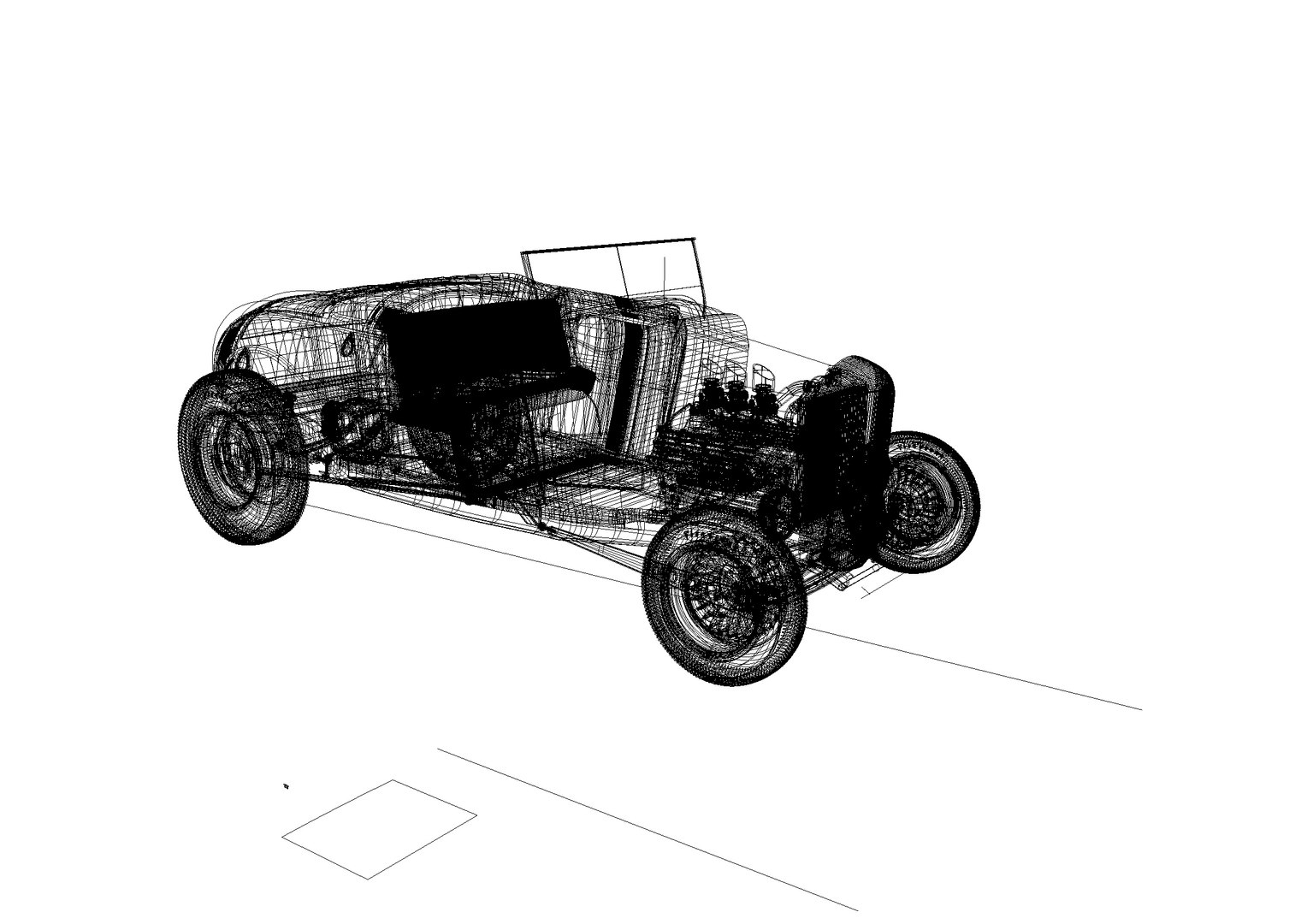 1932 Ford Hi Boy Roadster model - TurboSquid 2085051