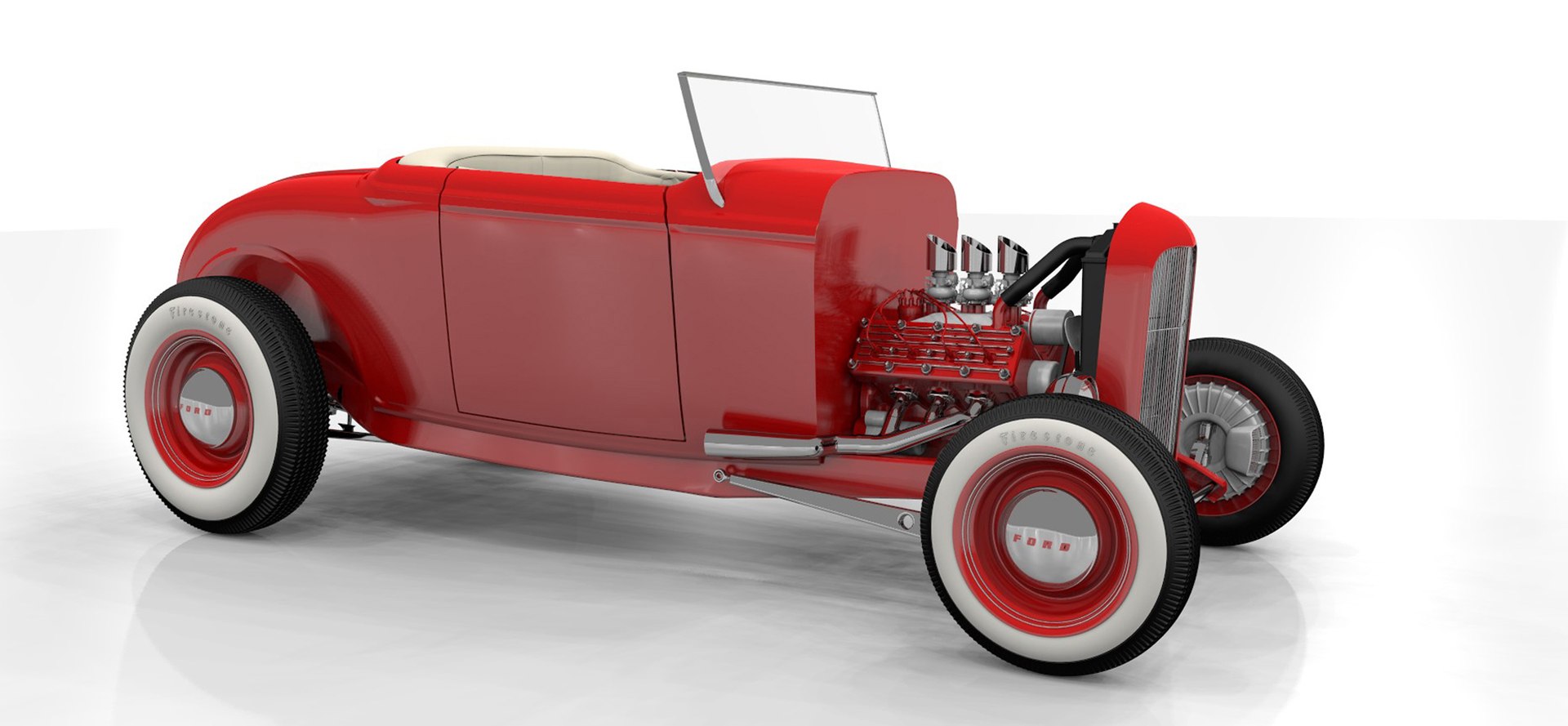 1932 Ford Hi Boy Roadster model - TurboSquid 2085051