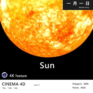 Realistic planet sun 3D