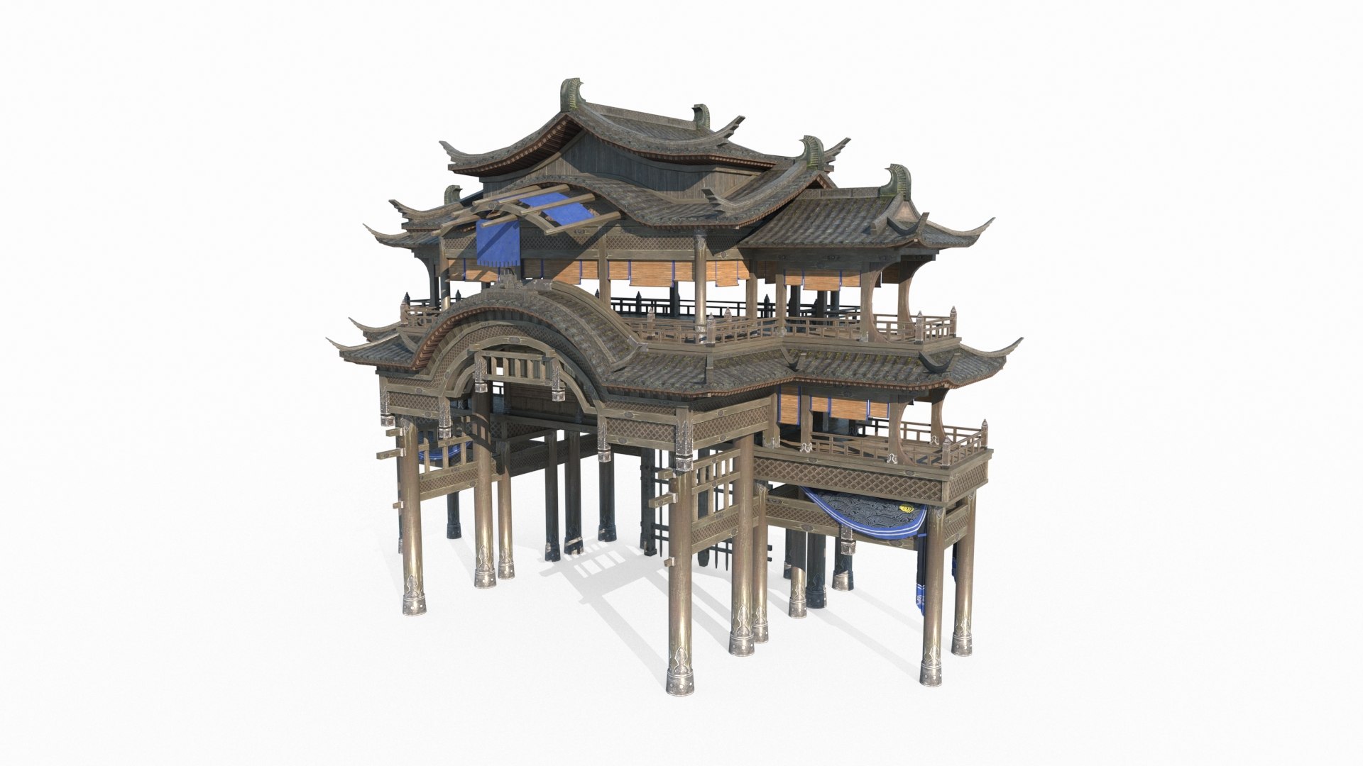 3D Large Level Of Ancient Asian Architecture Model - TurboSquid 2065019