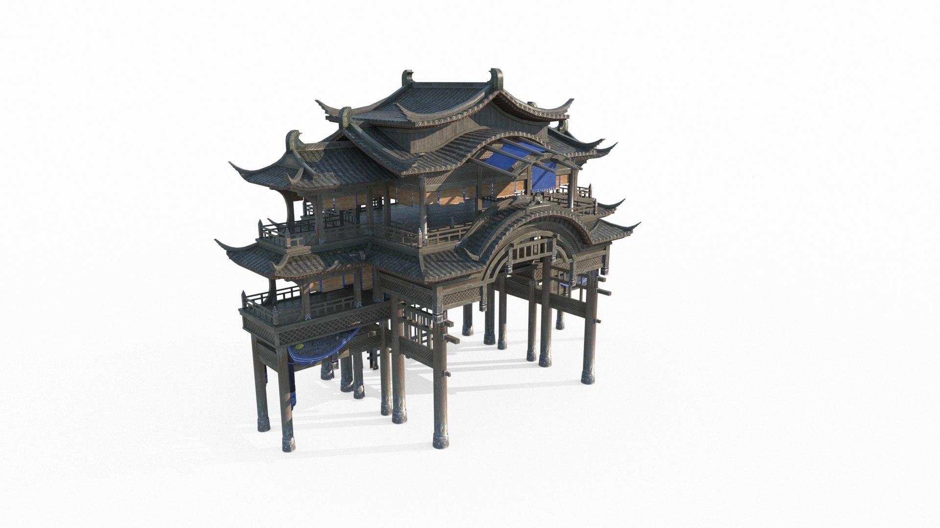 3D Large Level Of Ancient Asian Architecture Model - TurboSquid 2065019