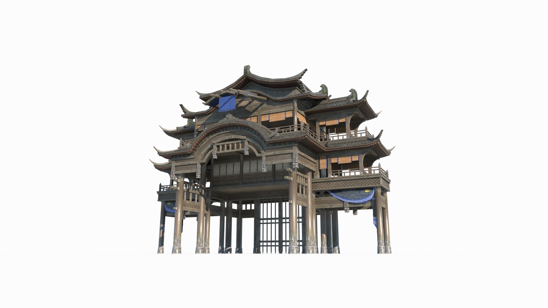 3D Large Level Of Ancient Asian Architecture Model - TurboSquid 2065019
