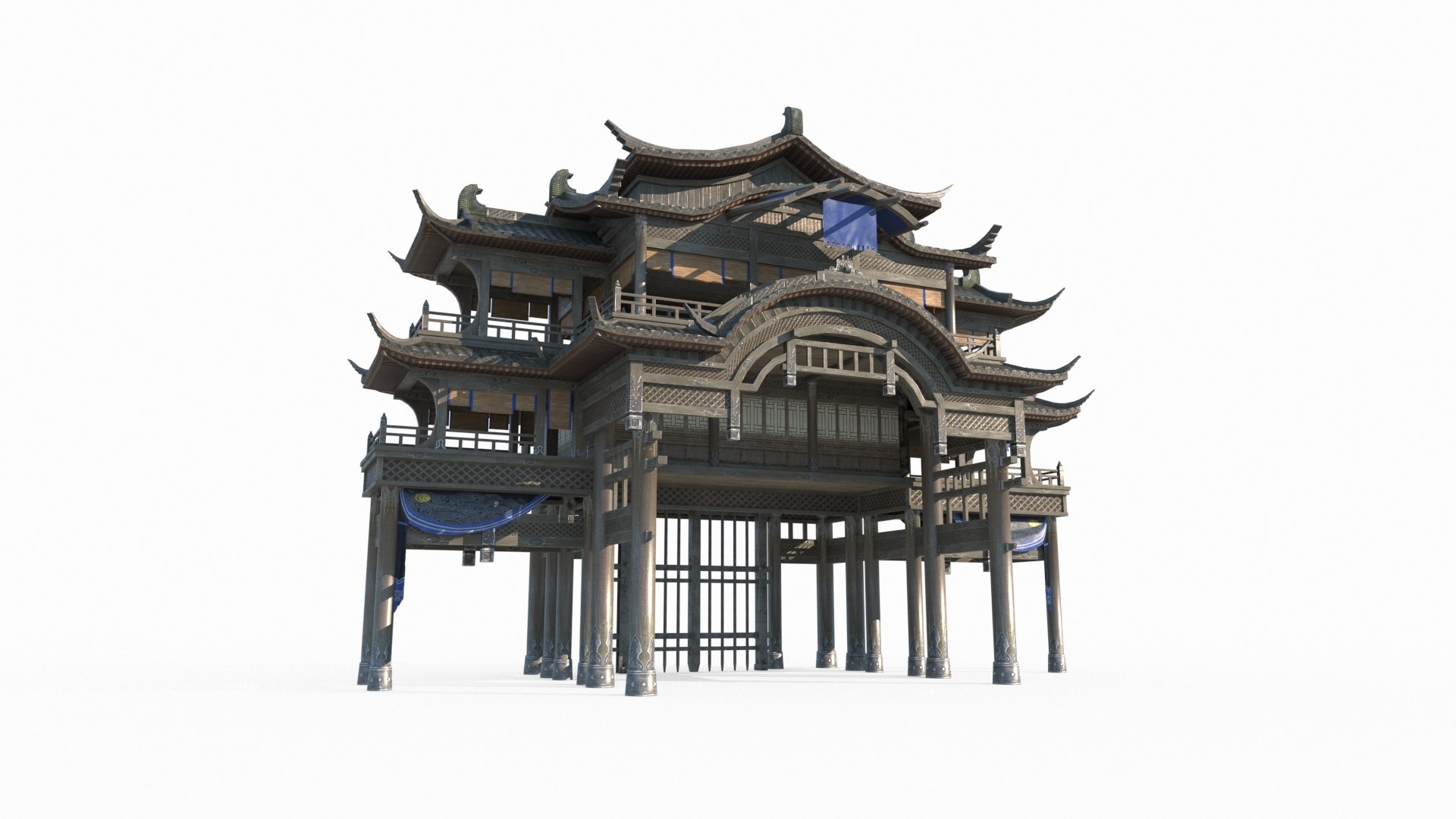 3D Large Level Of Ancient Asian Architecture Model - TurboSquid 2065019