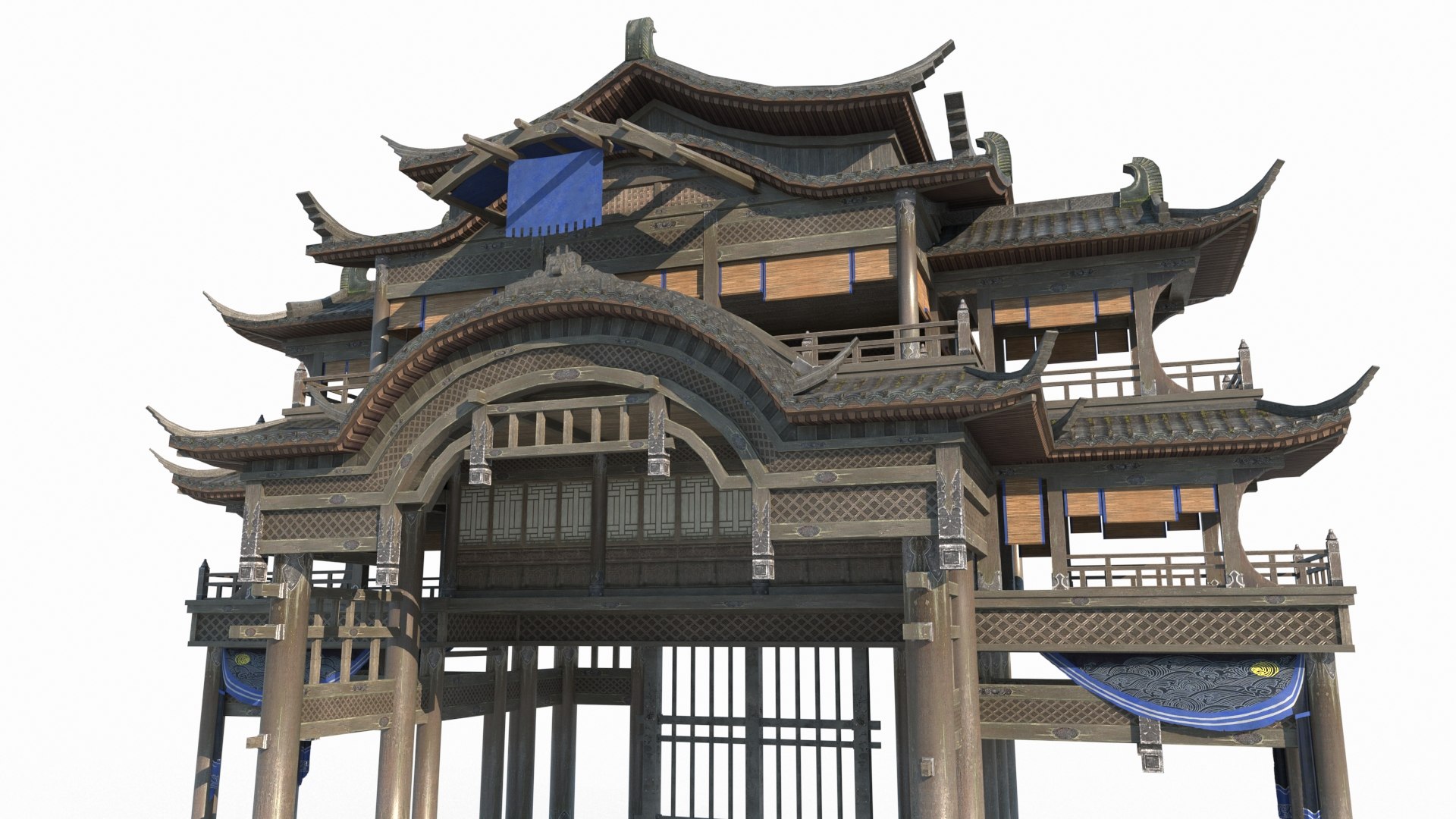 3D Large Level Of Ancient Asian Architecture Model - TurboSquid 2065019