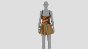 3D Womens Dress - Female Outfit Clothes model