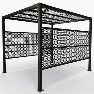 PBR Wooden Pergola Gazebo B2 3D