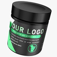 Sport Supplement Jar Green with Mockup