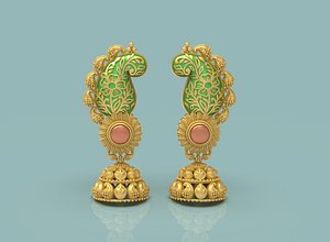 Designer Jhumka Earring - 0013 3D model