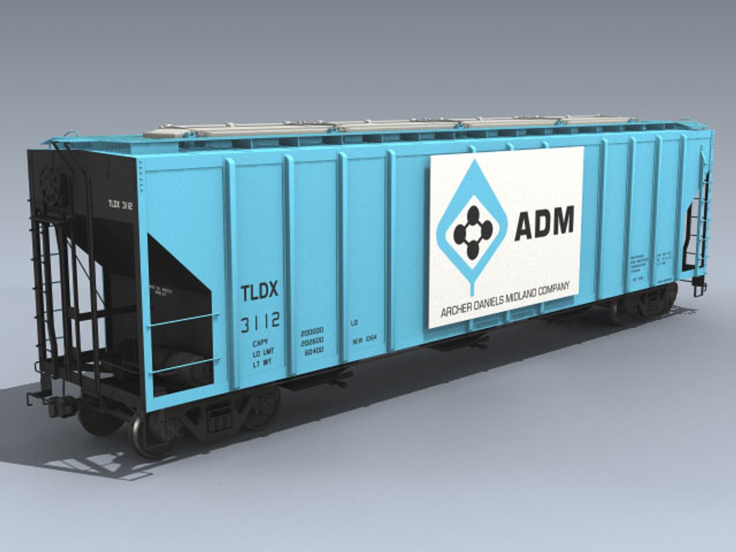 3d Pullman 4427 Covered Hopper Model