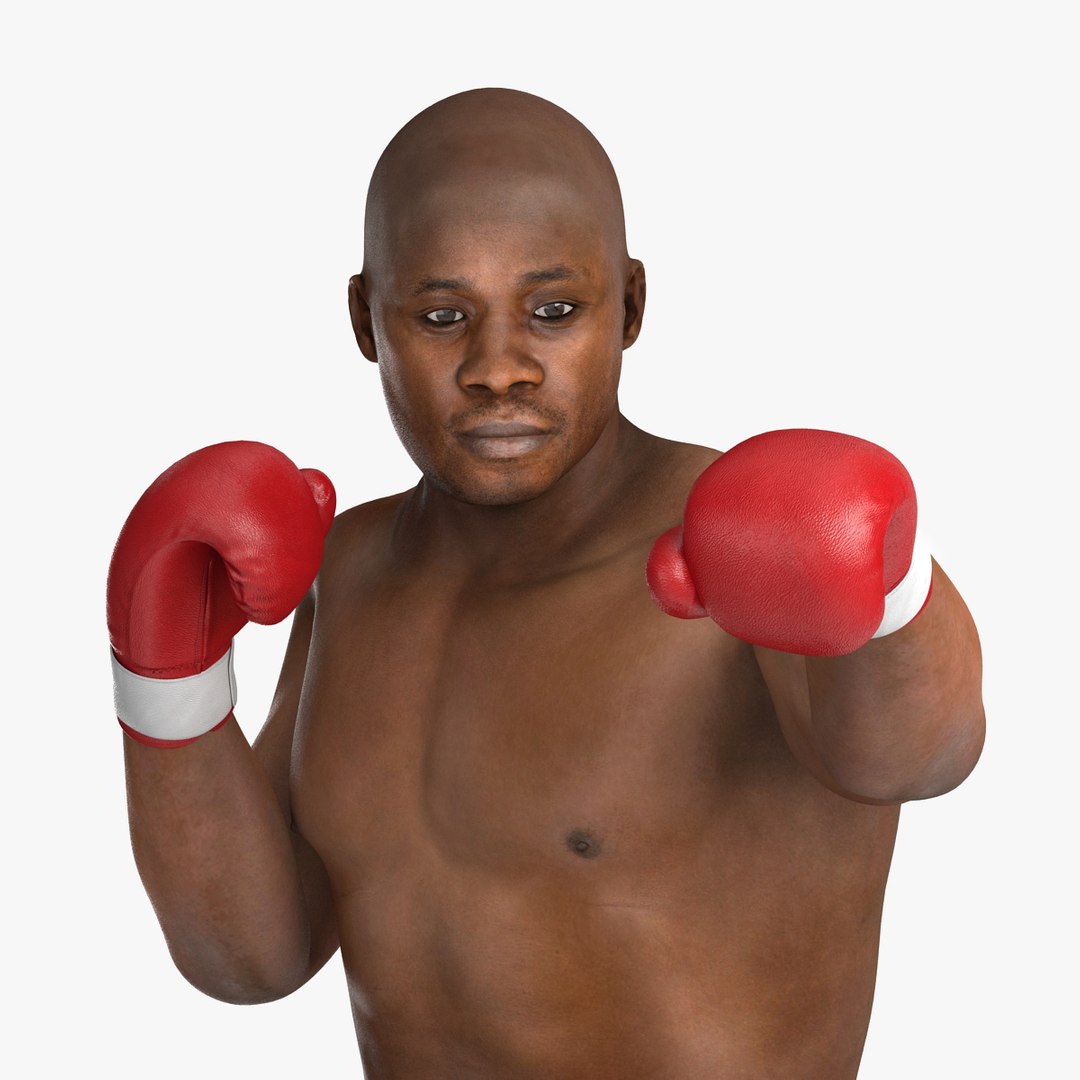 African American Boxer 2 Red Suit Pose 3 3D Model 3D model preview