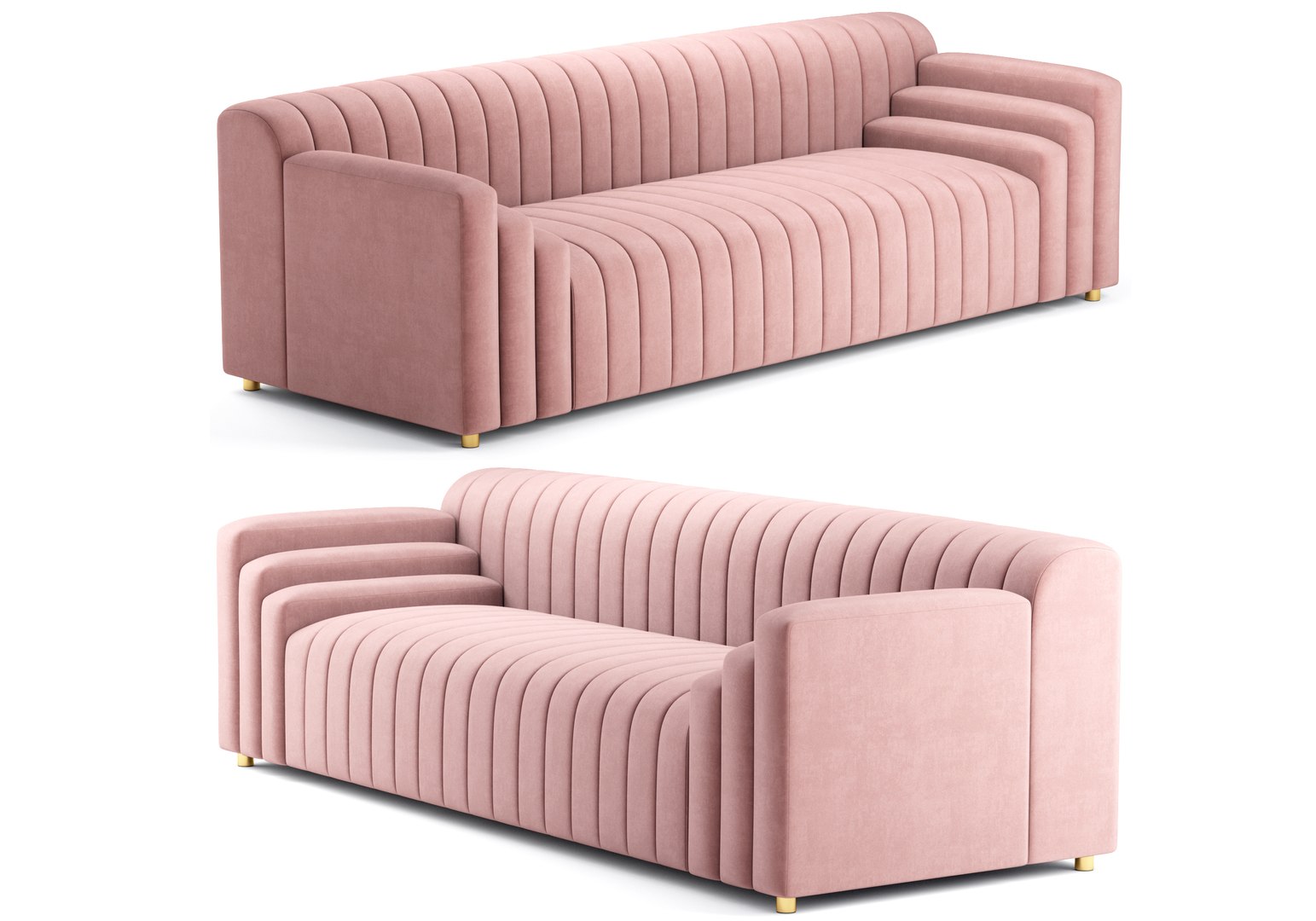 Naya Velvet Sofa Meridian Furniture 3D Model TurboSquid 1940190