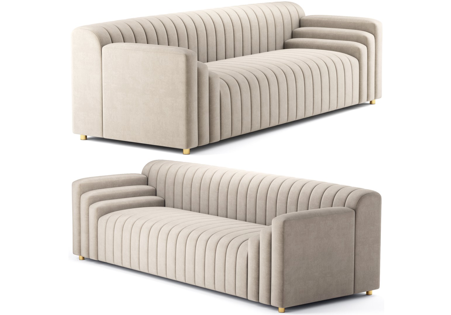 Naya Velvet Sofa Meridian Furniture 3D Model TurboSquid 1940190