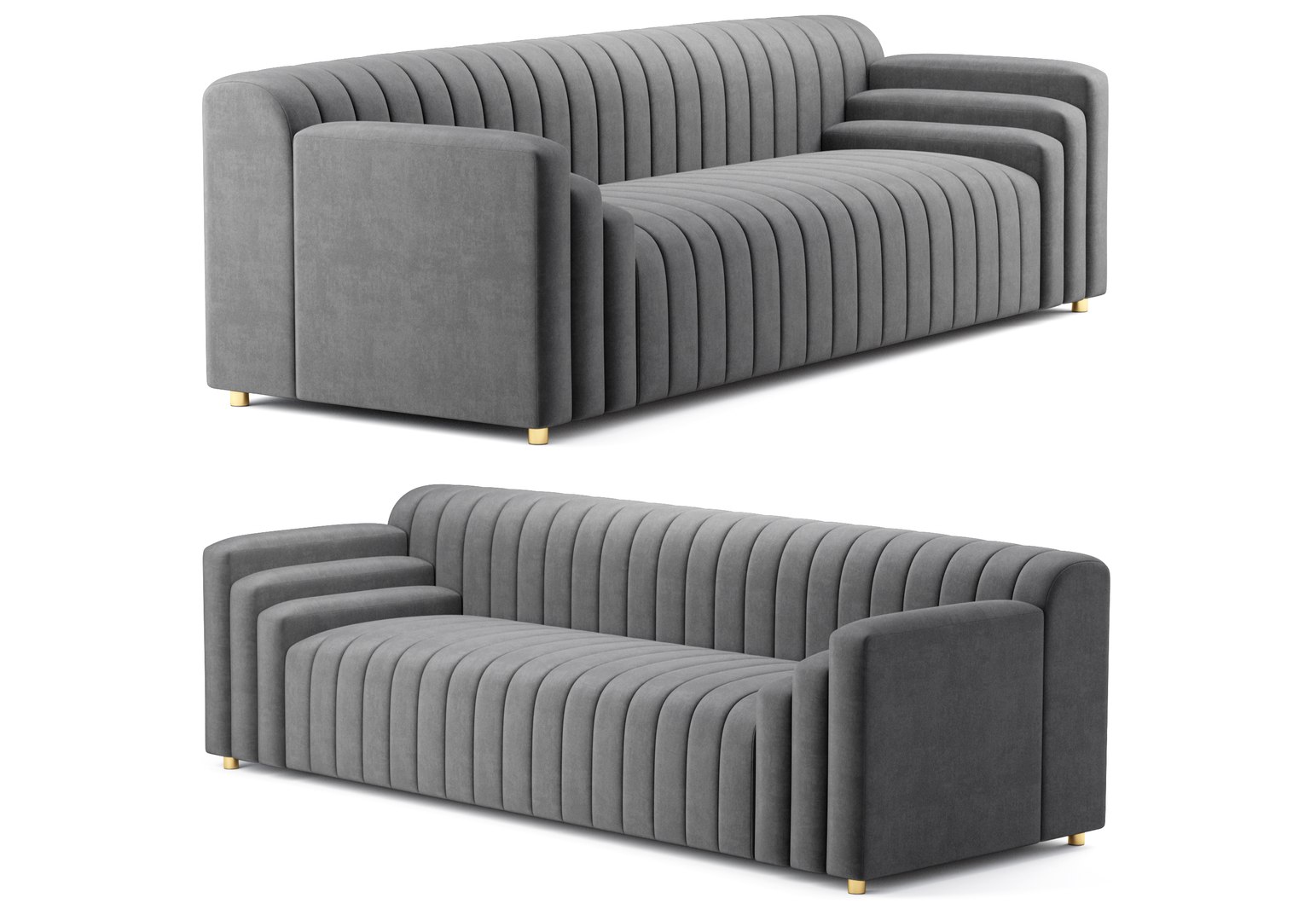 Naya Velvet Sofa Meridian Furniture 3D Model TurboSquid 1940190