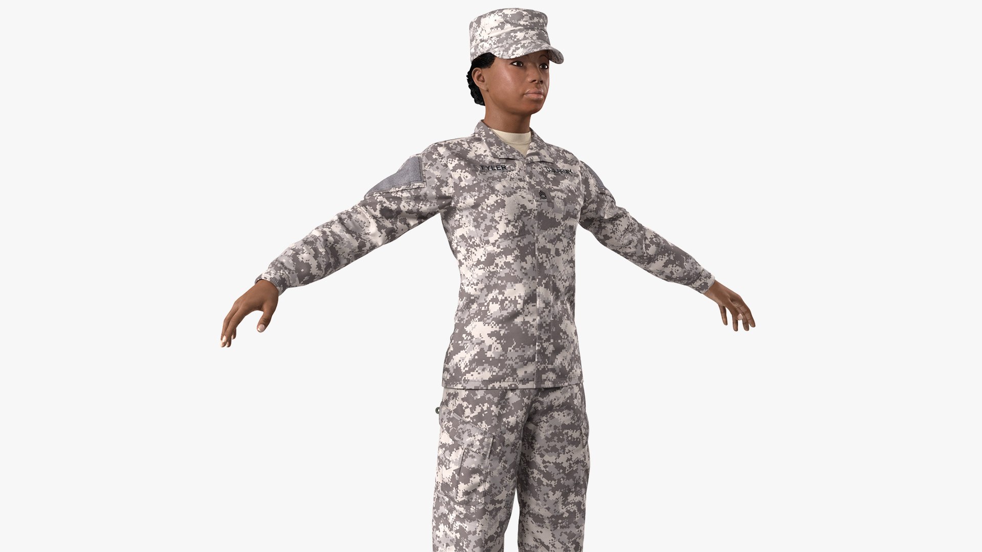 Black Female Soldier Military 3D - TurboSquid 1689391