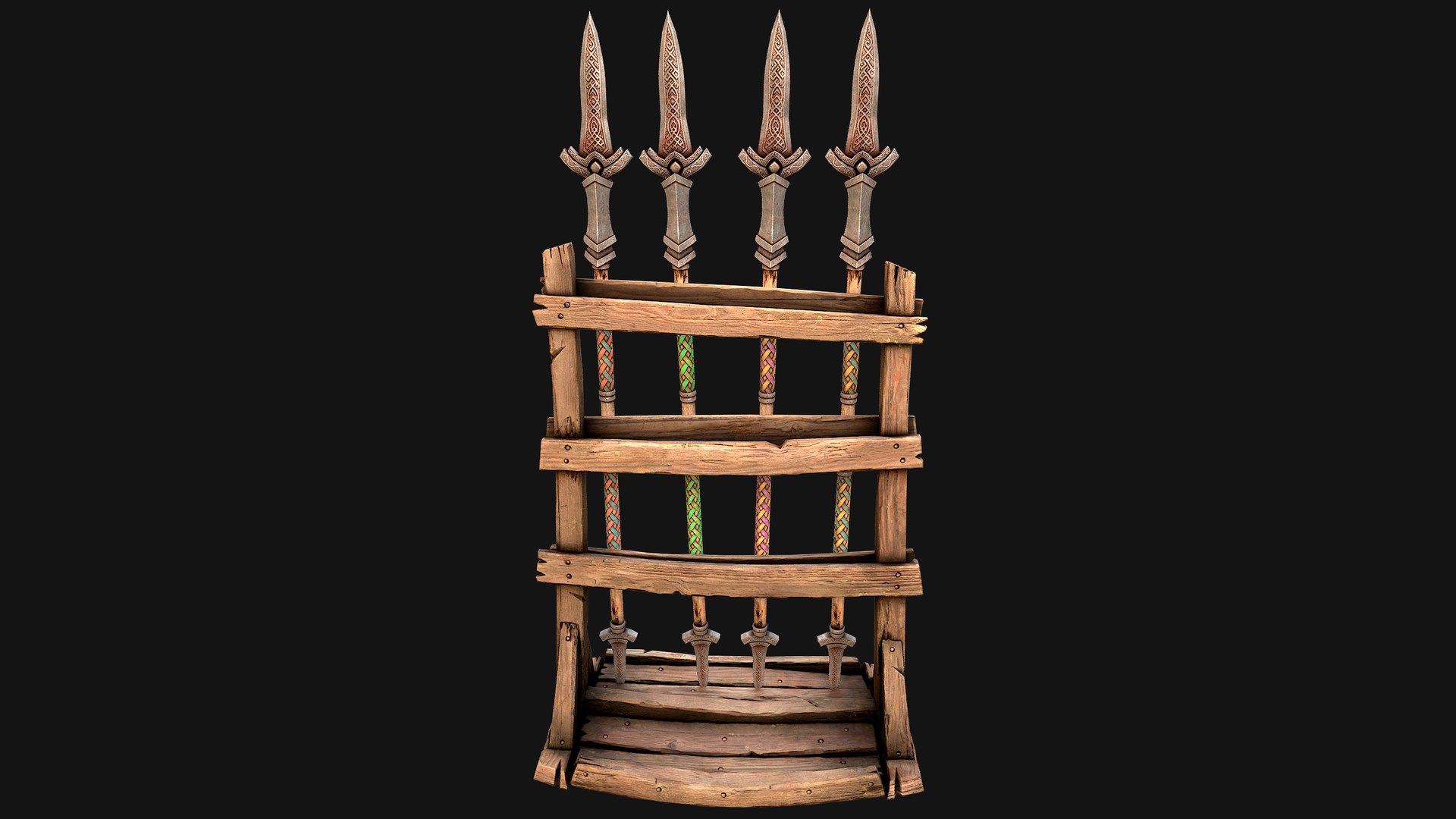 3D Medieval Wooden Spear Rack Weaponry Armory Set model https://p.turbosquid.com/ts-thumb/Dg/ymwO5K/fo/wearaforwithspear7/png/1771083398/1920x1080/fit_q87/63c6b805686bd97e8320b64f24b20c7df15cbf10/wearaforwithspear7.jpg