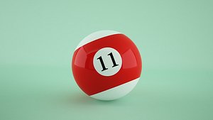Billiard Pool Ball-11 American Model 3D