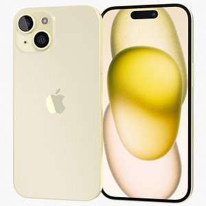 Apple iPhone 15 Yellow 3D