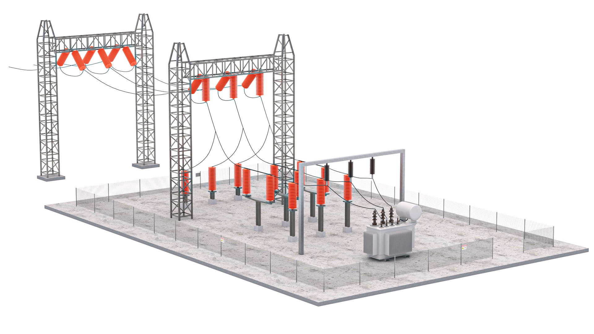 3D Electrical Substation V3 - TurboSquid 2296691