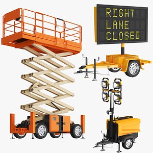 Three Detailed Construction Equipment