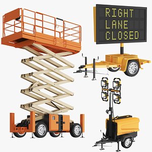Three Detailed Construction Equipment