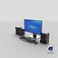 Detailed Desktop Computer With Speakers