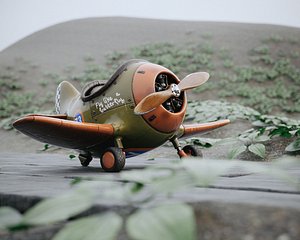 Airplane Scene Lowpoly Game ready PBR