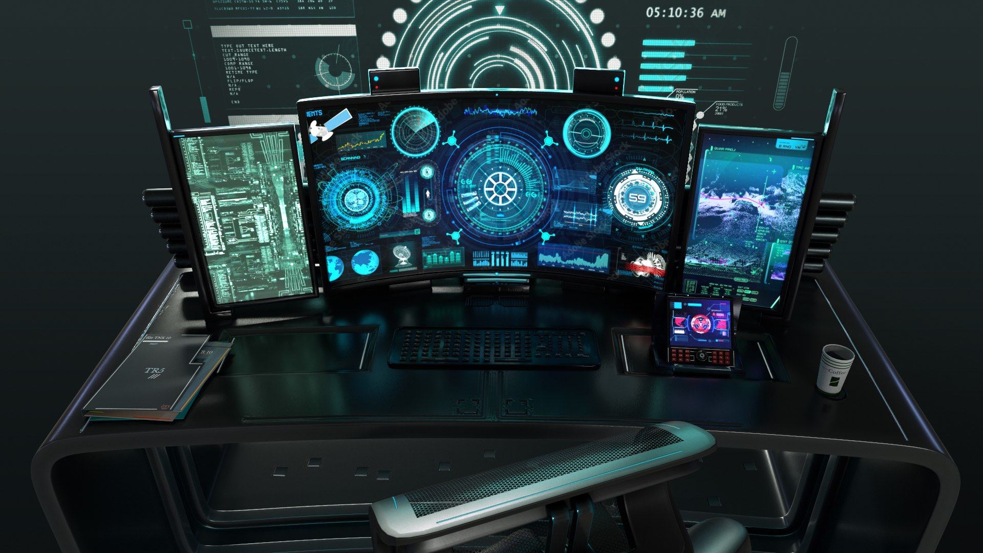 3D Control Panel Desk Model - TurboSquid 1924923