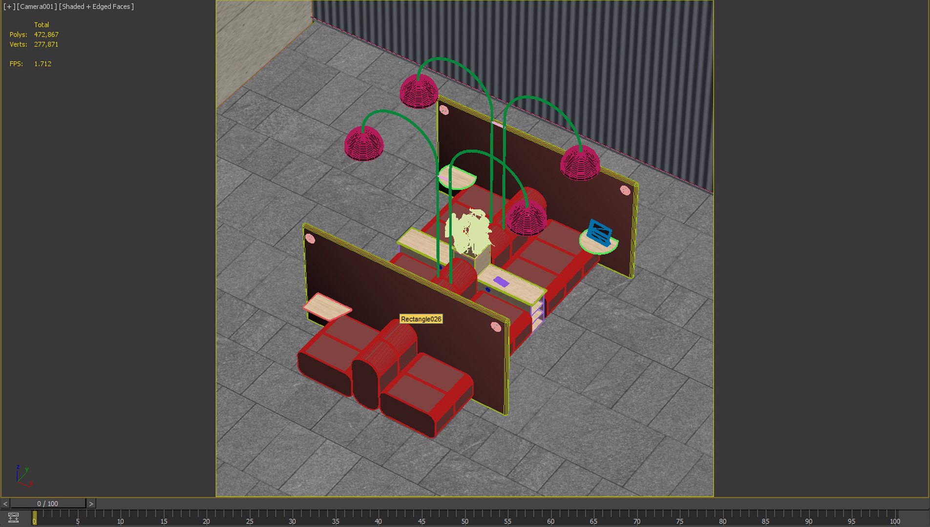 3D Model Modern Rest Area Card Seat Sofa Table And Chair Combination ...