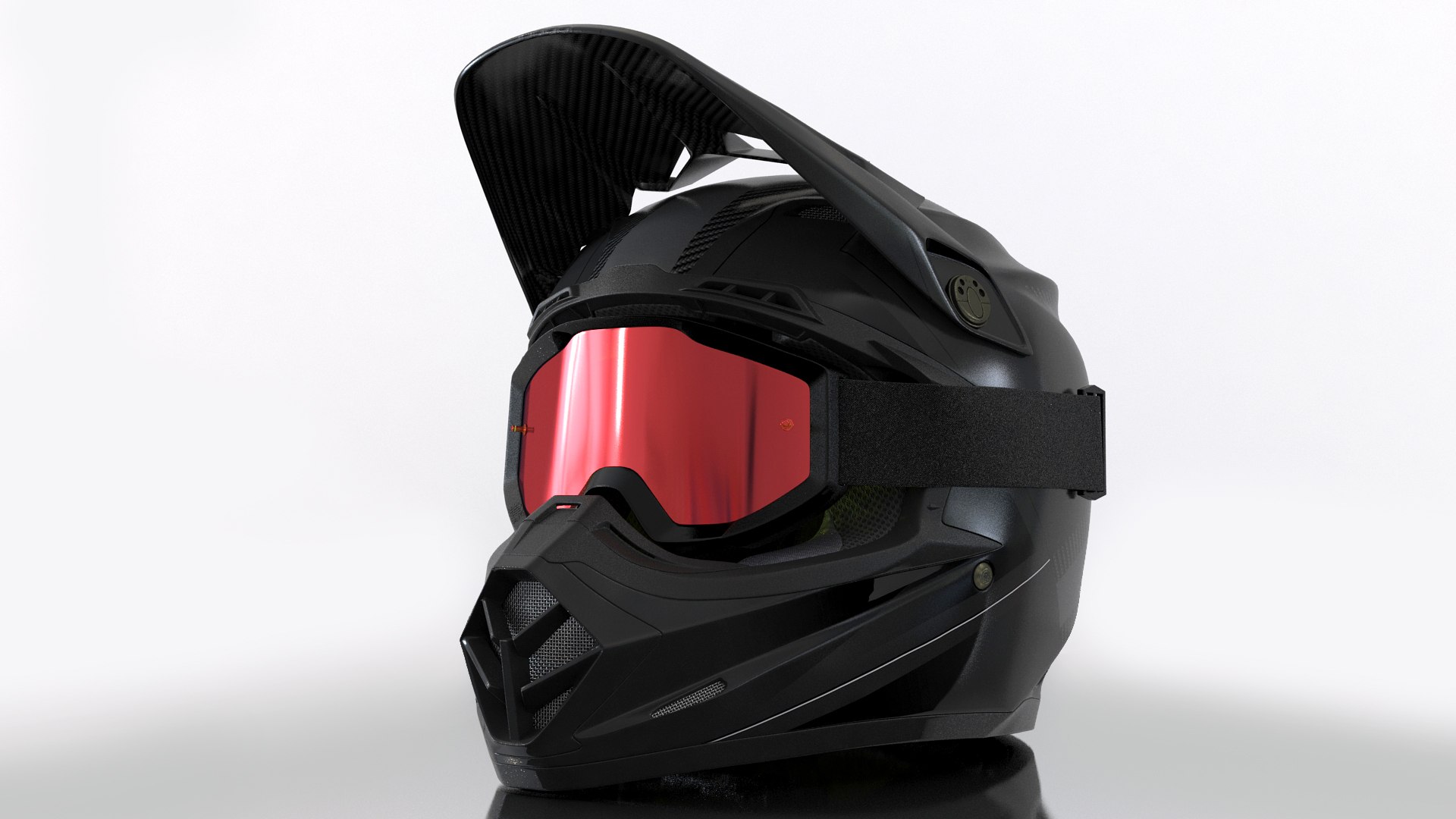 Extreme Helmet with Goggles 3D model preview