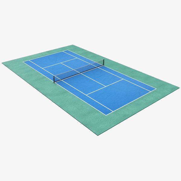 3D model real tennis pitch