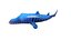 Barracuda gigante animado peixe baixo poli toon