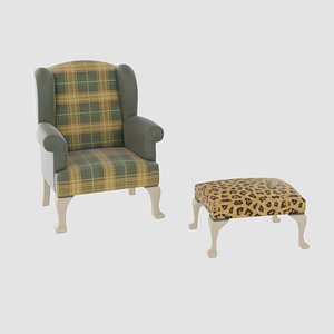 3d set furniture chair