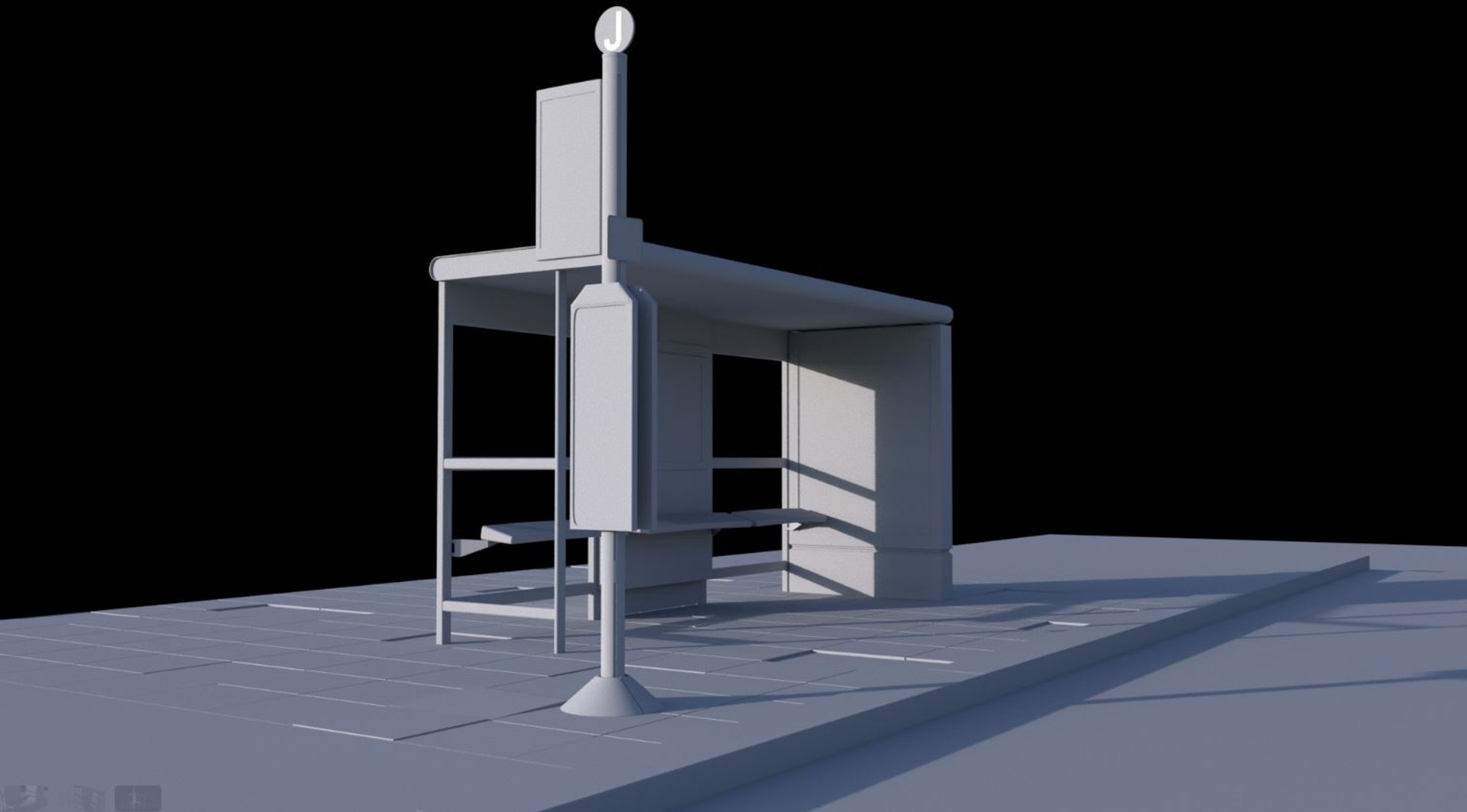 3D Bus Stop Model - TurboSquid 1470220