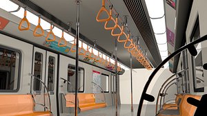 subway train interior 3D model