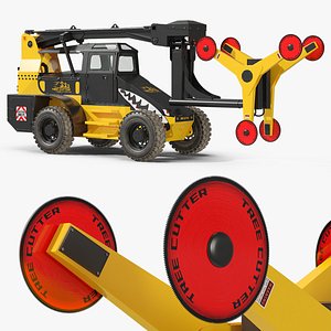 OMC Hedgehog Tree Cutter Machine Rigged 3D