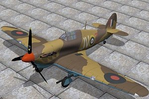 hawker hurricane iid 3d max